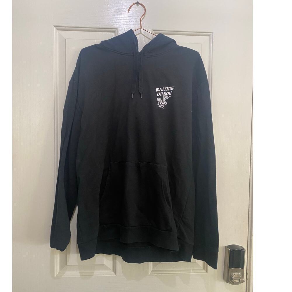 Retrofit Men's Black Waiting On You Long Sleeves Kangaroo Pocket Hoodie Size XL